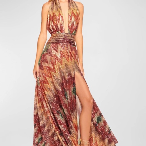 Ramy Brook | Dresses | Ramy Brook Reyna Sequin Chevron Gown Nwt | Poshmark